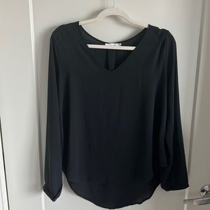 Long sleeved black sheer top